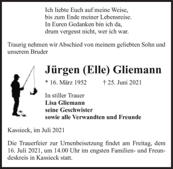 Traueranzeige von Jürgen 