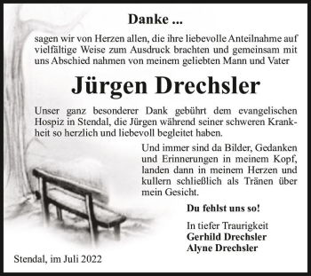 Traueranzeige von Jürgen Drechsler  von Magdeburger Volksstimme