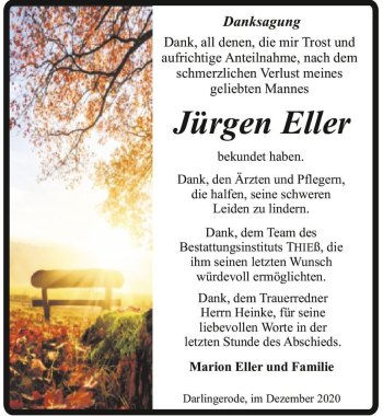 Traueranzeige von Jürgen Eller  von Magdeburger Volksstimme