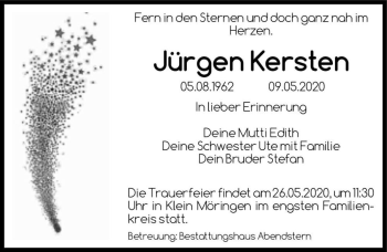 Traueranzeige von Jürgen Kersten  von Magdeburger Volksstimme