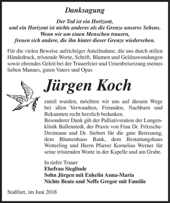 Traueranzeige von Jürgen Koch  von Magdeburger Volksstimme