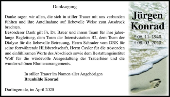 Traueranzeige von Jürgen Konrad  von Magdeburger Volksstimme