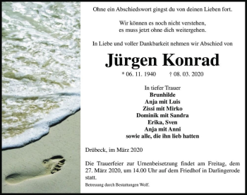 Traueranzeige von Jürgen Konrad  von Magdeburger Volksstimme