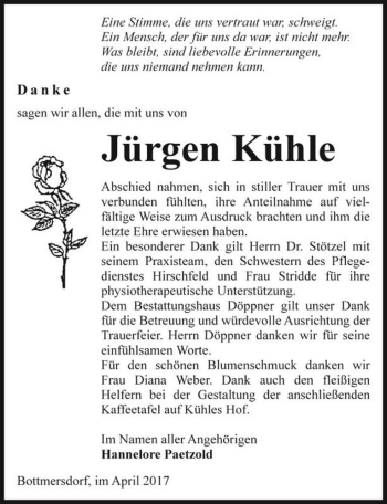 Traueranzeige von Jürgen Kühle  von Magdeburger Volksstimme