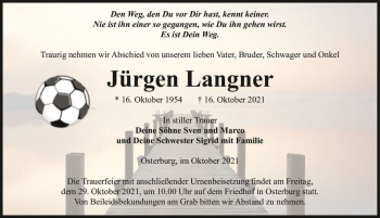 Traueranzeige von Jürgen Langner  von Magdeburger Volksstimme