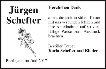 Traueranzeige von Jürgen Schefter  von Magdeburger Volksstimme