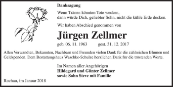 Traueranzeige von Jürgen Zellmer  von Magdeburger Volksstimme