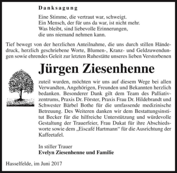 Traueranzeige von Jürgen Ziesenhenne  von Magdeburger Volksstimme