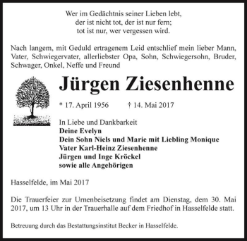Traueranzeige von Jürgen Ziesenhenne  von Magdeburger Volksstimme