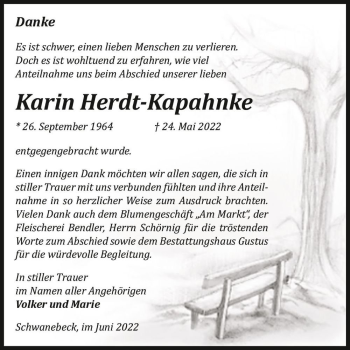 Traueranzeige von Karin Herdt-Kapahnke  von Magdeburger Volksstimme