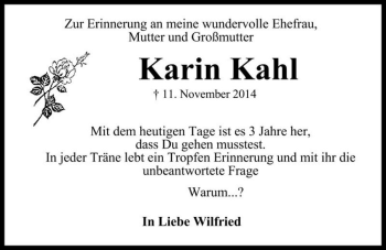Traueranzeige von Karin Kahl  von Magdeburger Volksstimme