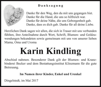 Traueranzeige von Karin Kindling  von Magdeburger Volksstimme