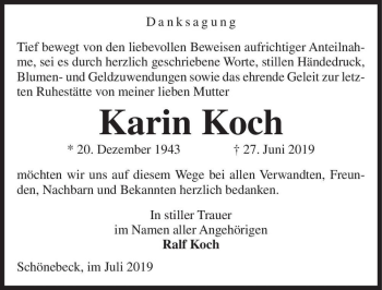 Traueranzeige von Karin Koch  von Magdeburger Volksstimme