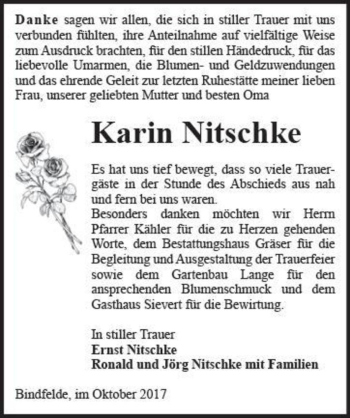 Traueranzeige von Karin Nitschke  von Magdeburger Volksstimme