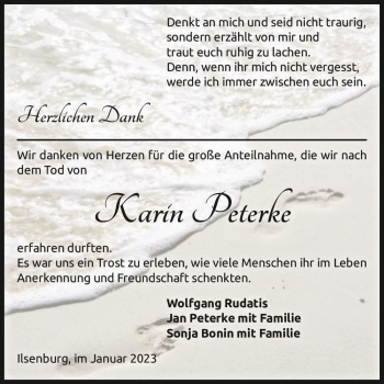 Traueranzeige von Karin Peterke  von Magdeburger Volksstimme
