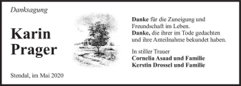 Traueranzeige von Karin Prager  von Magdeburger Volksstimme