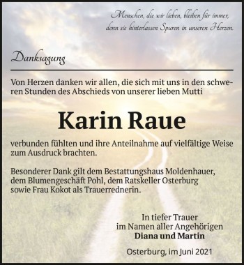 Traueranzeige von Karin Raue  von Magdeburger Volksstimme