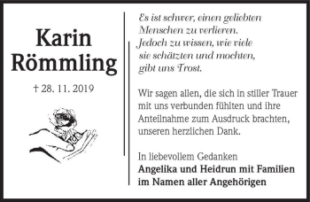 Traueranzeige von Karin Römmling  von Magdeburger Volksstimme