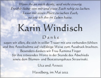 Traueranzeige von Karin Windisch  von Magdeburger Volksstimme