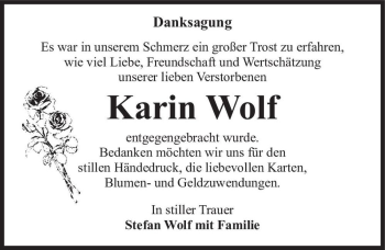 Traueranzeige von Karin Wolf  von Magdeburger Volksstimme