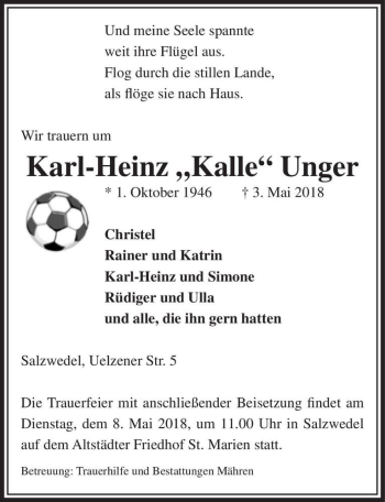 Traueranzeige von Karl-Heinz ,,Kalle