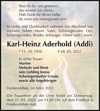 Traueranzeige von Karl-Heinz 