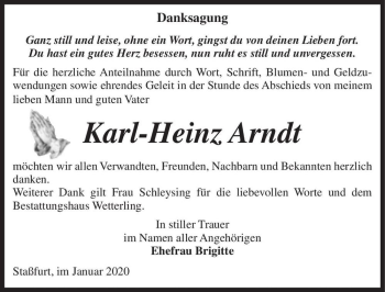 Traueranzeige von Karl-Heinz Arndt  von Magdeburger Volksstimme