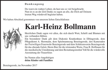 Traueranzeige von Karl-Heinz Bollmann  von Magdeburger Volksstimme