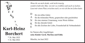 Traueranzeige von Karl-Heinz Borchert  von Magdeburger Volksstimme