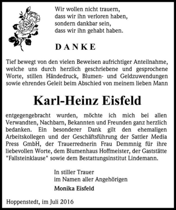Traueranzeige von Karl-Heinz Eisfeld  von Magdeburger Volksstimme