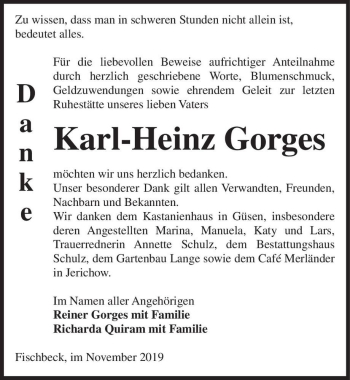 Traueranzeige von Karl-Heinz Görges  von Magdeburger Volksstimme