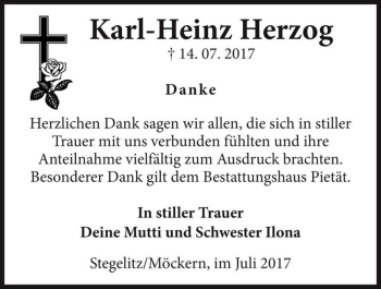 Traueranzeige von Karl-Heinz Herzog  von Magdeburger Volksstimme