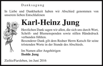 Traueranzeige von Karl-Heinz Jung  von Magdeburger Volksstimme