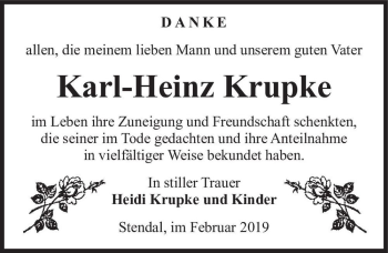 Traueranzeige von Karl-Heinz Krupke  von Magdeburger Volksstimme