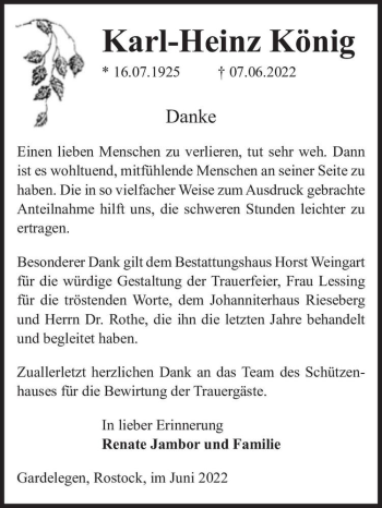 Traueranzeige von Karl-Heinz König  von Magdeburger Volksstimme