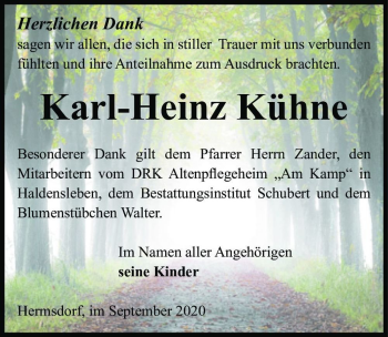 Traueranzeige von Karl-Heinz Kühne  von Magdeburger Volksstimme