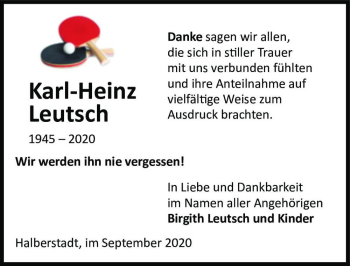 Traueranzeige von Karl-Heinz Leutsch  von Magdeburger Volksstimme