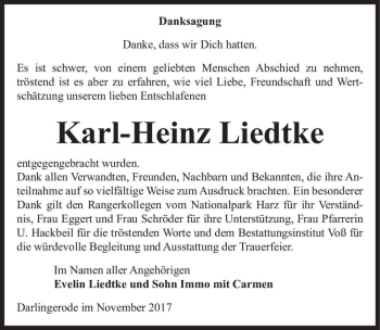 Traueranzeige von Karl-Heinz Liedtke  von Magdeburger Volksstimme