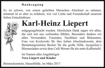 Traueranzeige von Karl-Heinz Liepert  von Magdeburger Volksstimme