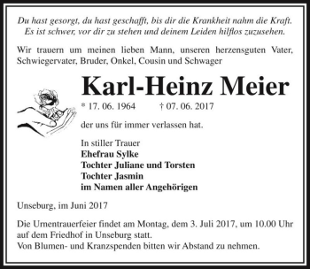 Traueranzeige von Karl-Heinz Meier  von Magdeburger Volksstimme