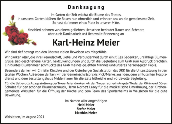 Traueranzeige von Karl-Heinz Meier  von Magdeburger Volksstimme