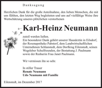 Traueranzeige von Karl-Heinz Neumann  von Magdeburger Volksstimme