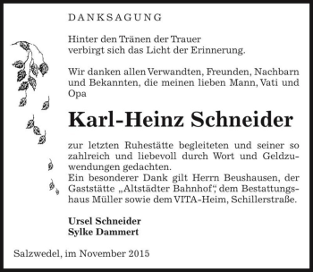 Traueranzeige von Karl-Heinz Schneider  von Magdeburger Volksstimme
