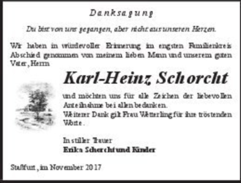 Traueranzeige von Karl-Heinz Schorcht  von Magdeburger Volksstimme