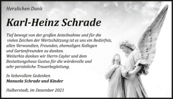 Traueranzeige von Karl-Heinz Schrade  von Magdeburger Volksstimme