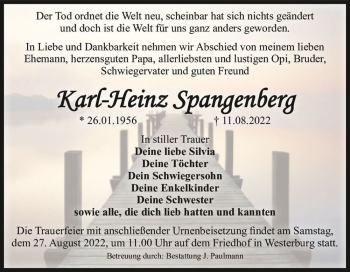 Traueranzeige von Karl-Heinz Spangenberg  von Magdeburger Volksstimme