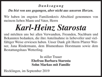 Traueranzeige von Karl-Heinz Starosta  von Magdeburger Volksstimme