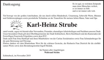 Traueranzeige von Karl-Heinz Strube  von Magdeburger Volksstimme