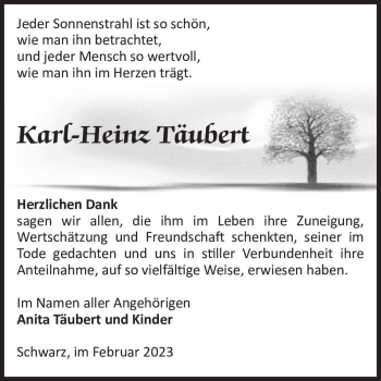 Traueranzeige von Karl-Heinz Täubert  von Magdeburger Volksstimme