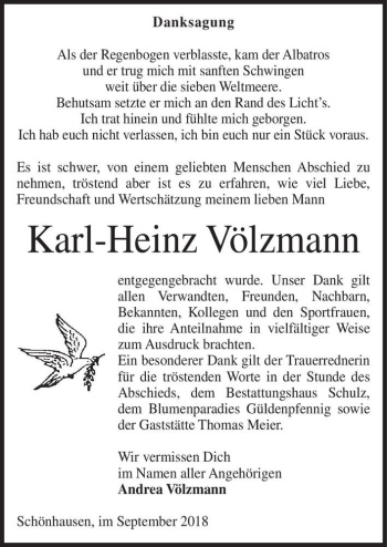 Traueranzeige von Karl-Heinz Völzmann  von Magdeburger Volksstimme